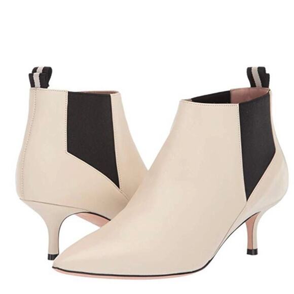 BALLY ALANNA Leather Ankle Boots in Bone White Women’s Size 8 - Picture 2 of 12